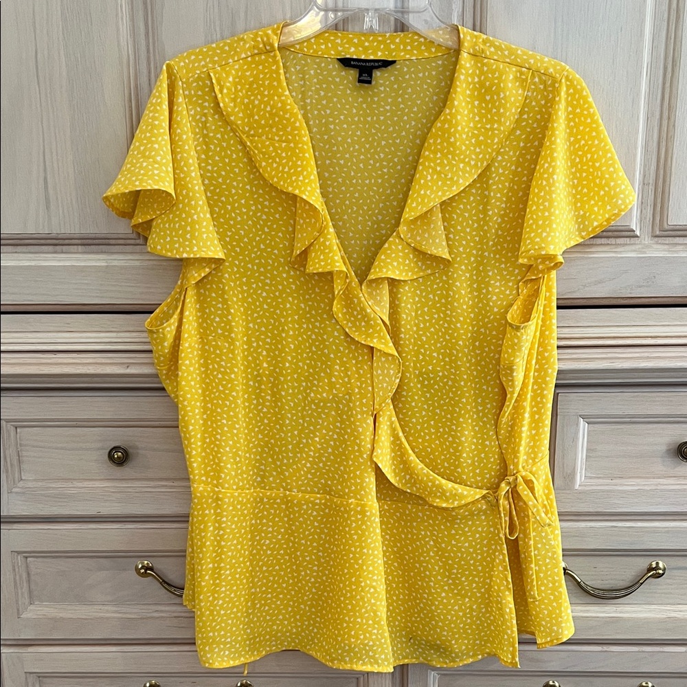 Banana Republic Yellow Ruffle Blouse